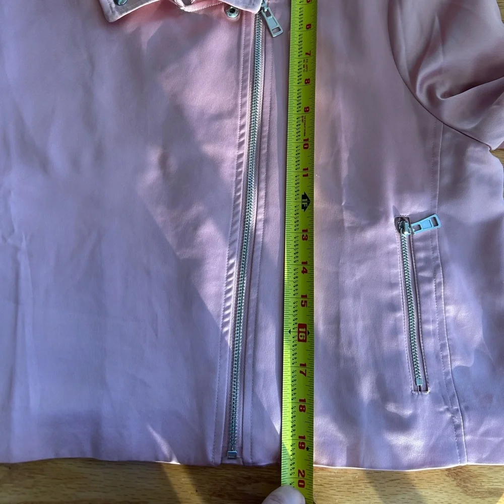 Victoria’s Secret Satin Moto Jacket‎ Pink Size Large Cropped